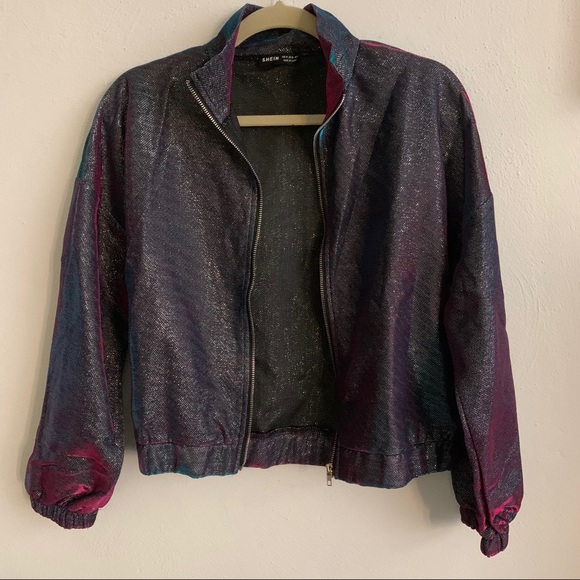 Iridescent zip up track jacket - Picture 1 of 3